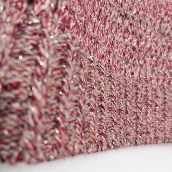 Fossil Striped Woven Metallic Knit Merino Wool Lambswool Cashmere Sweater XS - Picture 5 of 7